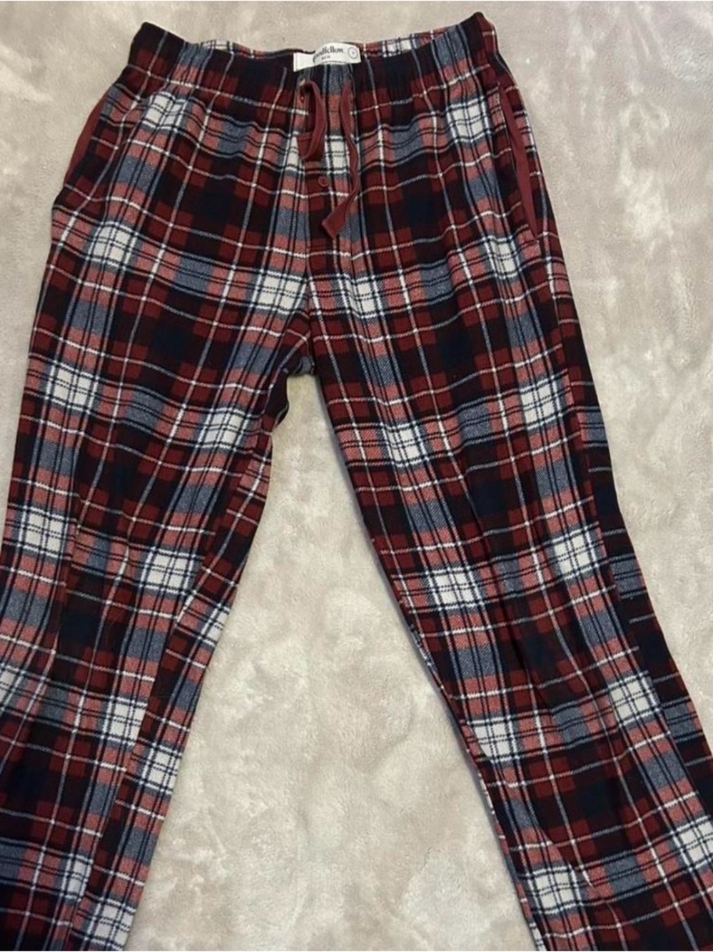 Goodfellow & Co Red and Navy Plaid Jogger Pants